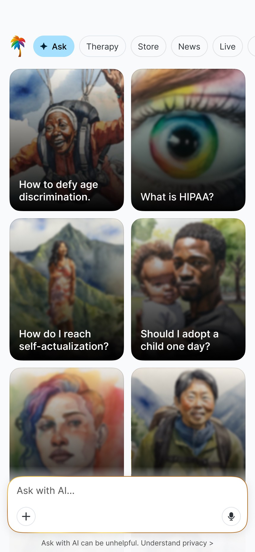 'Ask with AI' therapy feature