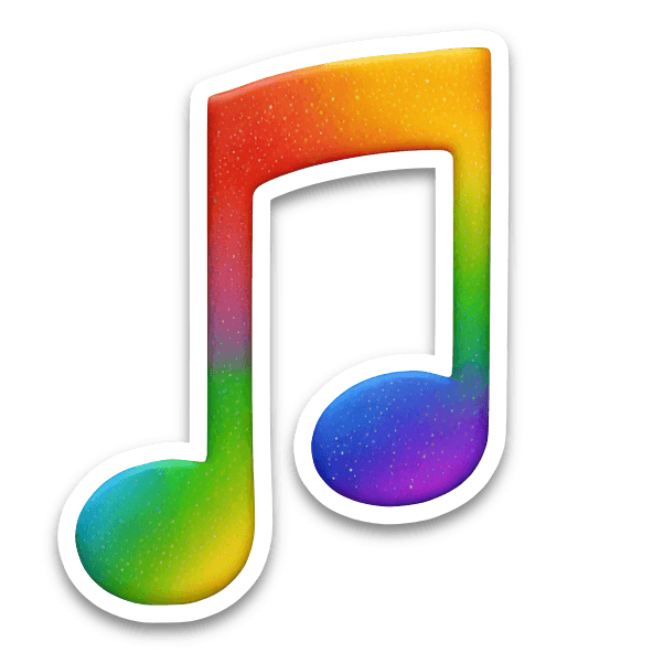 An emoji sticker of a music note