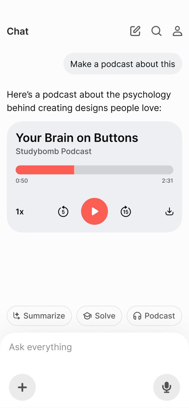 AI chat page with mini-apps